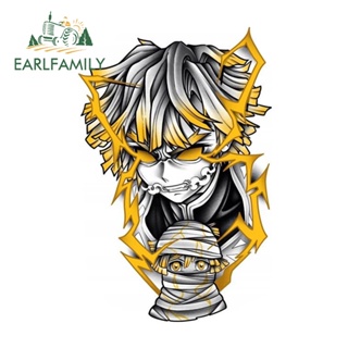 Earlfamily สติกเกอร์ กันน้ํา กันแดด ลายอนิเมะ Demon Slayer 13 ซม. x 8.5 ซม. สําหรับติดตกแต่งกระจกรถยนต์