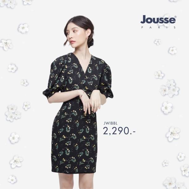 Jousse ชุดเดรส Dress ชุดเดรสสีดำพิมพ์ลายดอกไม้ (JWIBBL)