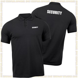 เสื้อยืดโปโล ผ้าฝ้าย 100% พิมพ์ลายคําว่า Security Word Front And Back 180Gsm ไซซ์ S-M-L-4XL สําหรับผู้ชาย และผู้หญิง