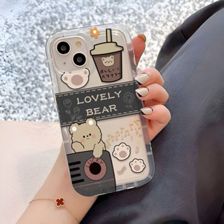 เคสโทรศัพท์มือถือ ลายหมีน่ารัก สําหรับ iphone 14promax 11 13 12 7Plus 6 6s XR X XS Max