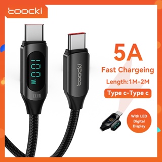 ประกัน 1 ปี❗️ สายชาร์จ Toocki สายถัก สายชาร์จ 5A จอแสดงผล LED ดิจิตอล USB Type C Cable เหมาะสำหรับโทรศัพท์มือถือ type c 100W Fast charge QC3.0