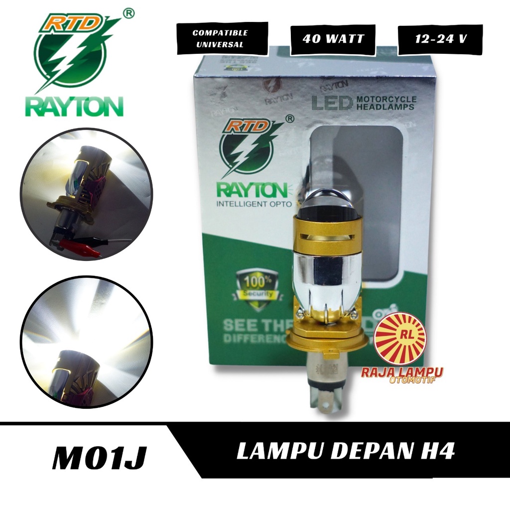 โคมไฟฉาย LED RAYTON H4 M01J พร้อมพัดลม 48 วัตต์ สําหรับรถจักรยานยนต์และรถยนต์