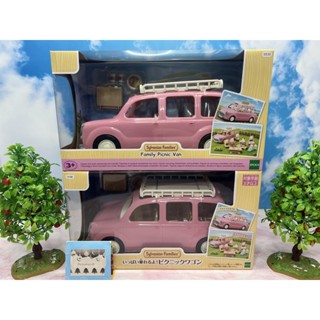 Sylvanian Families Family Picnic Van Car ซิลวาเนียน แฟมิลี่ รถปิกนิกสำหรับครอบครัว รถ สีชมพู กล่องญี่ปุ่น มือ1 Brand new