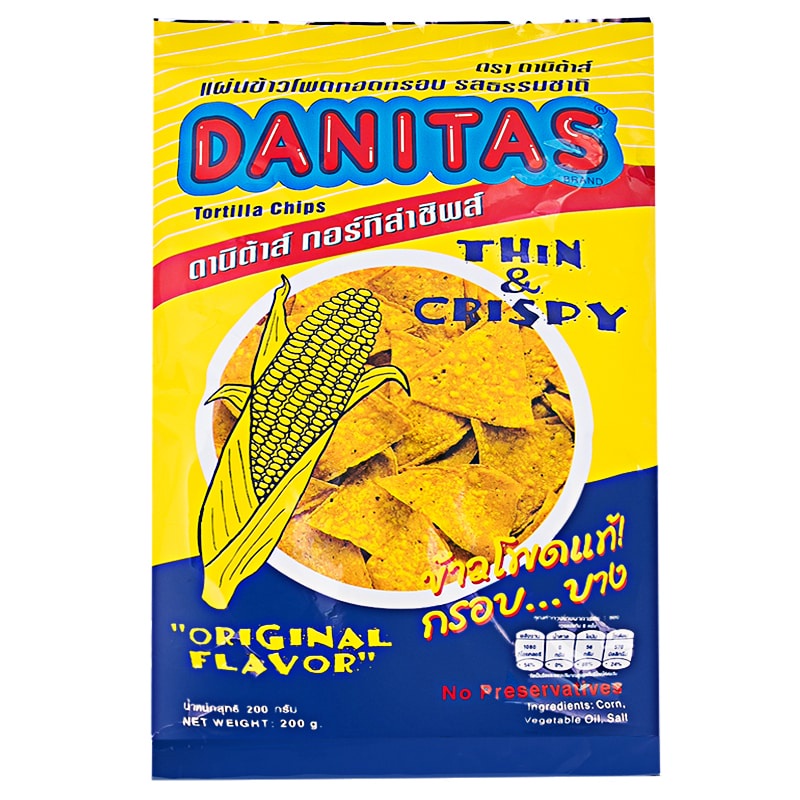 Danitas Tortilla Chip ดานิต้าส์ข้าวโพดเดิม 180 กรัมDanitas Tortilla Chip Original Corn 180 g.