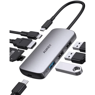 AUKEY CB-C85 USB C Hub ฮับ 8-in-1 with 4K HDMI, USB 2.0. USB 3.0, 100W PD Charging, SD&Micro SD Card Reader รุ่น CB-C85