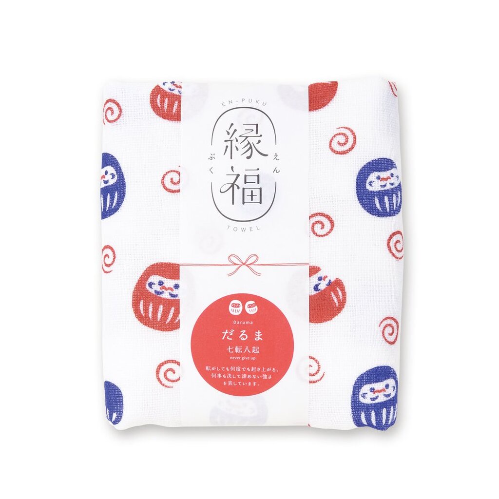 (05580) Towel Enfuku | ผ้าขนหนู ผ้าขนหนูนำโชค ผ้าเช็ดตัว ลายดารุมะ (だるま Daruma)