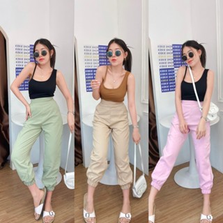 🌈SpinnyHouse🌈 กางเกงขาจั้ม เอวสม็อก Pants ✅กระเป๋า2ข้าง SPORT GIRL เลิศมากค่ะ🥰 กางเกงขาจั้ม ขาจั้ม P601A