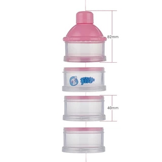 กระปุกแบ่งนมผง 4 ชั้น มีฝากรวยสำหรับเท สำหรับพกพา BPA FREE สามารถนึ่งฆ่าเชื้อได้