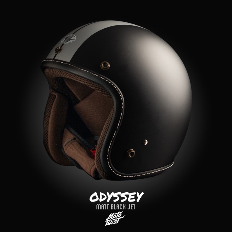 MOTOTWIST ODYSSEY กระดุมทองเหลืองทุกใบไม่ขึ้นสนิม! สีดำด้าน JET ขอบดำ มีไซส์ให้เลือก