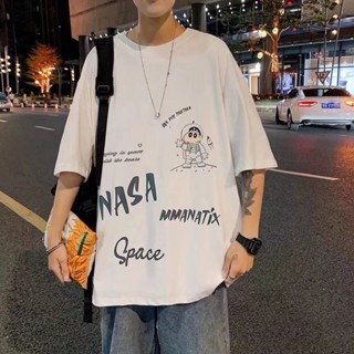 เสื้อยืดแขนสั้นลําลอง พิมพ์ลายการ์ตูน ขนาดใหญ่ สไตล์เกาหลี ฮิปฮอป สําหรับผู้ชาย และผู้หญิง