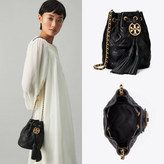 Tory Burch Fleming กระเป๋าทรงบักเก็ต แบบนิ่ม ขนาดเล็ก