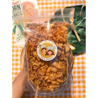 คอนเฟลกคาราเมล 250g | PWS.BAKERY (สูตรคอนเฟลกล้วน / ผสมเม็ดมะม่วง) ถุงกลาง หอมกรอบ ทานเพลิน