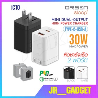 Eloop C10 หัวชาร์จเร็ว 2 พอร์ต Type C PD 30W GaN QC 3.0 Adapter ชาร์จไว Notebook Laptop | Orsen ของแท้ 100%