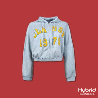 Hybrid Hoodie ไฮบริดเสื้อฮู้ดแขนยาวผู้หญิง สีเทา(Top Dye)WC-162-TD