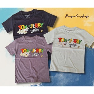 เสื้อยืดเด็กแขนสั้นสกรีนลาย Tom&amp;Jerry ผ้าดี นิ่ม ใส่สบาย ลายสกรีนไม่หลุดไม่ลอก