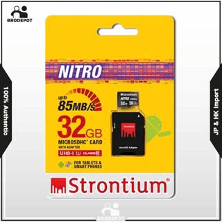 Strontium Nitro 32GB Micro SDHC Memory Card 85MB/s UHS-I U1 Class 10 w/Adapter High Speed for Smartphones Tablets Drones Action Cams (SRN32GTFU1QA)