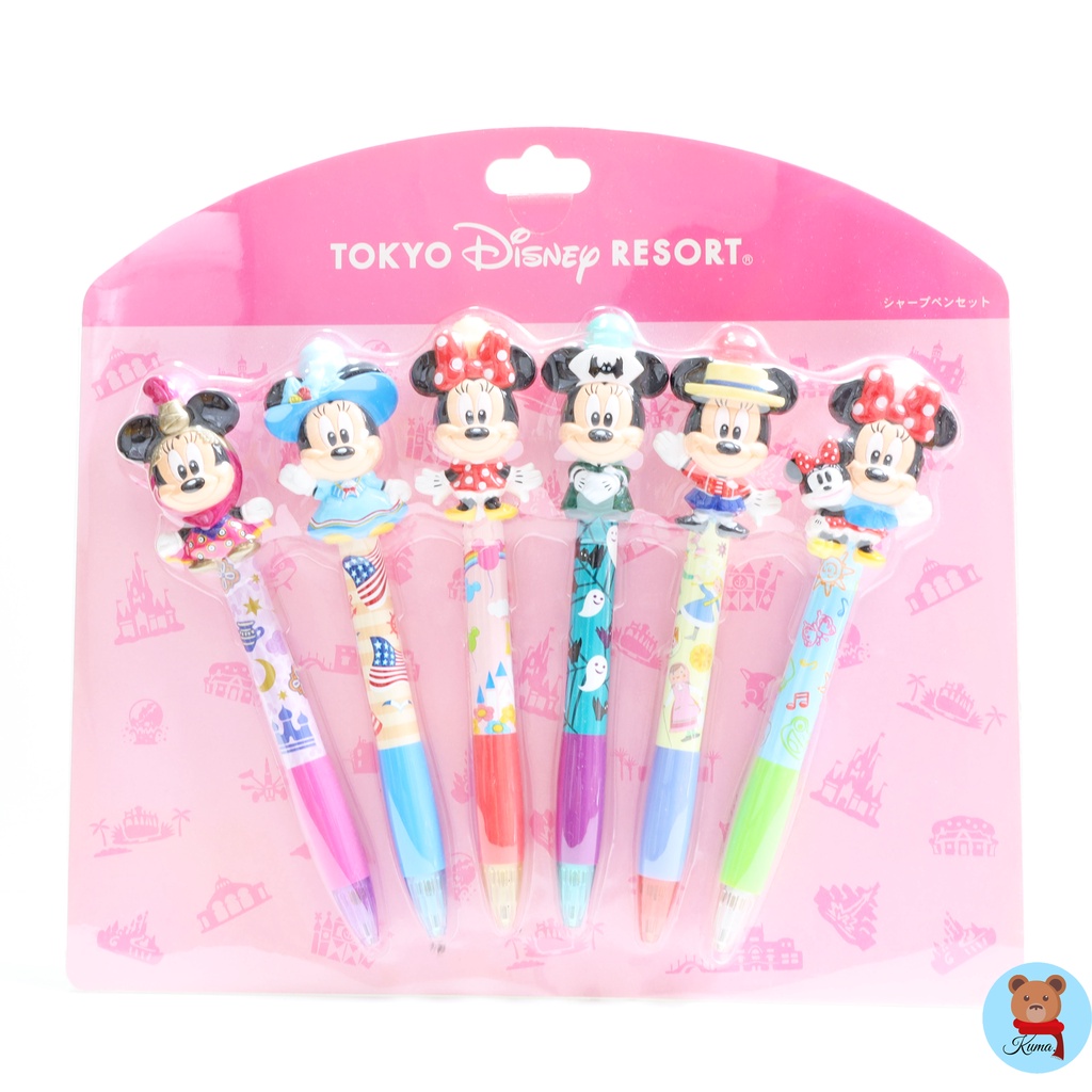 ✅พร้อมส่ง set 14 cute pink Tokyo Disney Resort Disney Mickey Mouse pen set 6pieces🇯🇵ปากกา มิกกี้เมาส