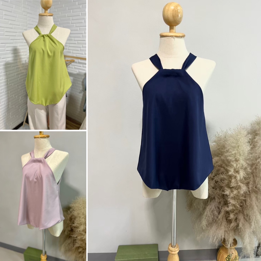 NW style เสื้อคล้องคอสายใหญ่ หน้าสามเหลี่ยม 12 สี 6 ไซส์ XS ถึง XXL ตัดใหม่ทุกชิ้น แจ้งปรับขนาดได้ค่ะ