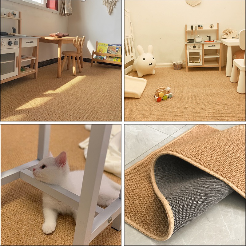 พรมห้องครัว เป็นธรรมชาติ ป่านศรนารายณ์ พรมเช็ดเท้า 40x120 100x100 พรมมินิมอล เสื่อทาทามิ ลับเล็บแมว พรมปูพื้นห้องนอน - รูปที่ 5