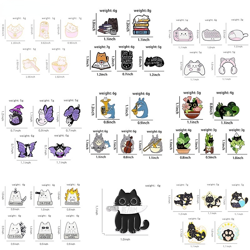 เครื่องประดับ เข็มกลัด รูปการ์ตูนแมวโตโตโร่น่ารัก เหมาะกับของขวัญ สําหรับสัตว์เลี้ยง แมว จํานวน 5 ชิ้น ต่อชุด