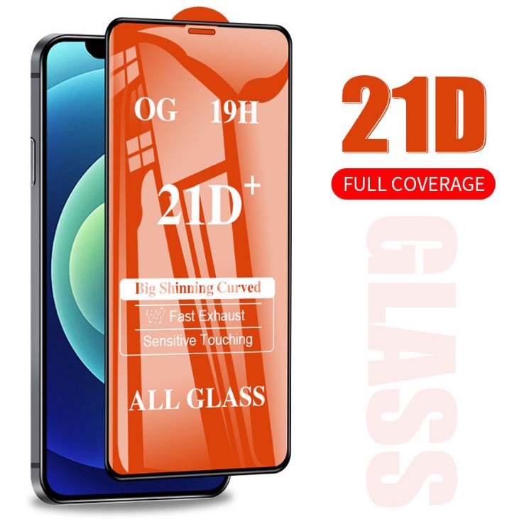 ฟิล์มกระจกนิรภัยกันรอยหน้าจอ HD 21D สําหรับ iPhone 16 15 14 13 12 11 Pro Max Mini X XR XS Max 8 7 6 6s 14 15 16 Plus SE