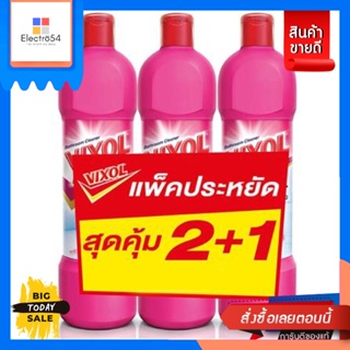 น้ำยาทำความสะอาดห้องน้ำ VIXOL 900ml แพ็ค3 ชมพู ทำความสะอาดพื้นห้องน้ำ โถส้วม และโถปัสสาวะ