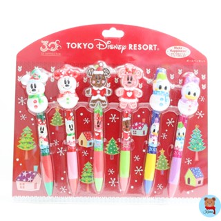 ✅พร้อมส่ง set 10 christmas Tokyo Disney Resort Disney Mickey Mouse pen set 6pieces🇯🇵ปากกา มิกกี้เมาส์ ดิสนี่ย์