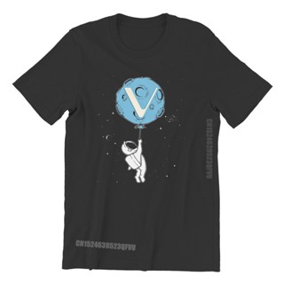 Balloon Moon Tshirts Vechain VET Blockchain Crypto Cryptocurrency Fabric Men T Shirts Men Clothes Individuality d