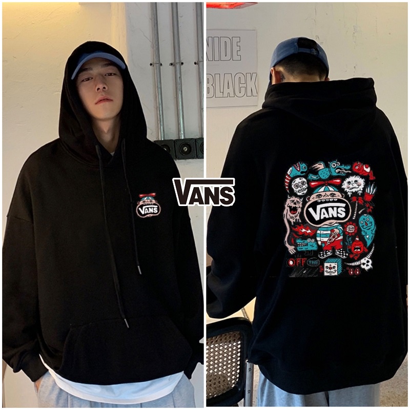 Vans Vance เสื้อกันหนาวลําลอง มีฮู้ด คอกลม ทรงหลวม สําหรับผู้ชาย และผู้หญิง