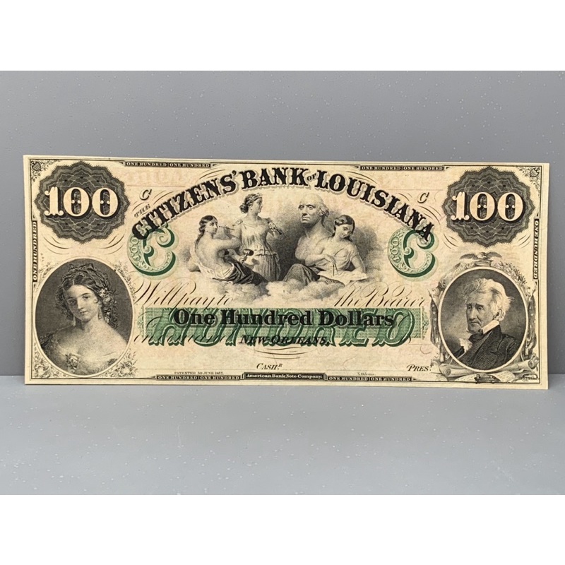 ธนบัตรรุ่นเก่าของประเทศอเมริกา ชนิด100Dollars ปี1860