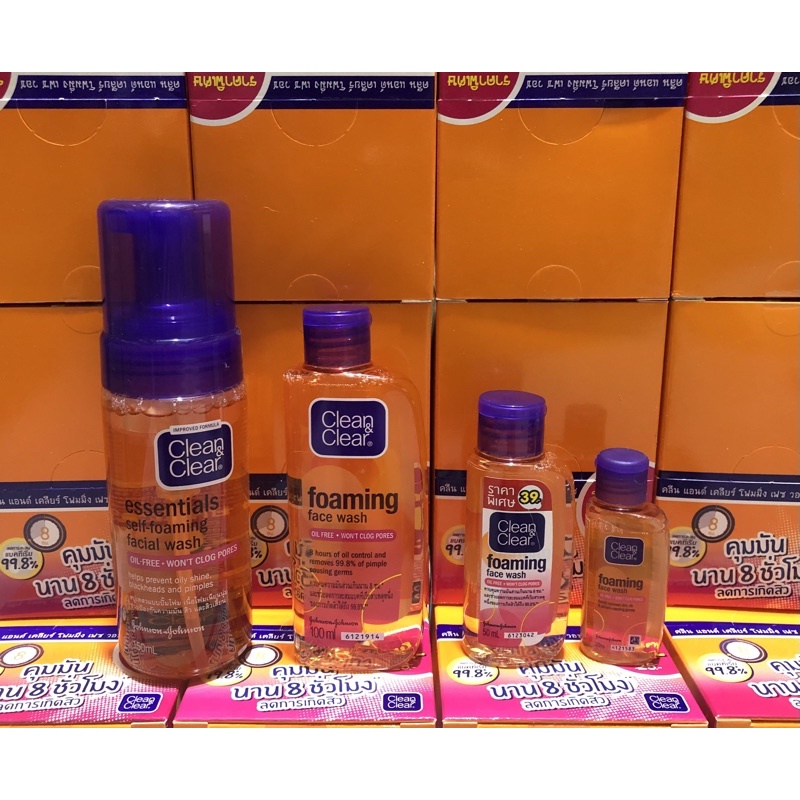 พร้อมส่ง Clean&Clear คลีน&เคลียร์ ผลิตภัณฑ์ทำความสะอาดผิวหน้า