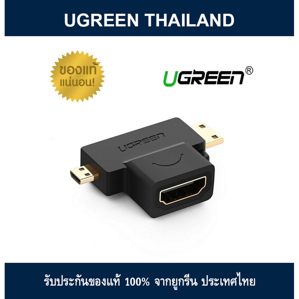 UGREEN 20144 Micro HDMI + Mini HDMI Male to HDMI Female Adapter