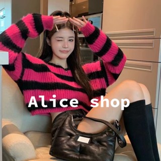 Alice  เสื้อกันหนาว เสื้อกันหนาวแฟชั่นผู้หญิง ลาย  คุณภาพสูง Comfortable สวยงาม สบาย A21K03H 36Z230909