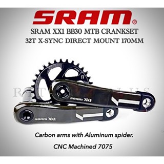 จานหน้า MTB SRAM XX1 Crankset - BB30, 170 mm, 32t, Black