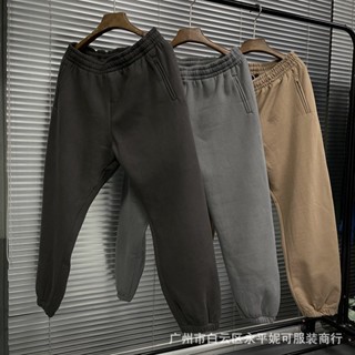 KANYE SEASON6 YEEZYPure Color Washed Trousers Big Talker High Street Casual Terry Sports Sweatpants Men