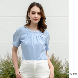 AMILA Blouse VE-B933 by VERONIQA Cotton โคโม่ แขนสั้น IGPU22-7