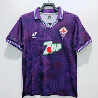 เสื้อกีฬาแขนสั้น ลายทีมชาติฟุตบอล Fiorentina 92 93 Fiorentina ชุดเหย้า สไตล์วินเทจ ไซซ์ S - XXL