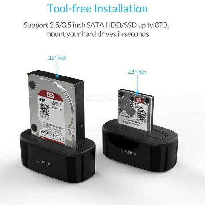ต้องการมากที่สุด.. ORICO 6218US3 2.5 & 3.5 นิ้ว HDD & SSD ฮาร์ดไดรฟ์ Docking station