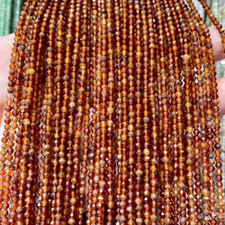 โกเมน สีเหลือง Yellow Garnet 2 mm เจีย เส้นยาว