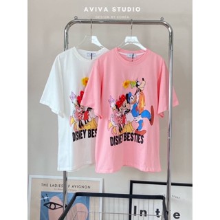 AVIVA STUDIO ⚪ เสื้อยืดงาน Hi-end พิมพ์​ลายDISNEY BESTIES