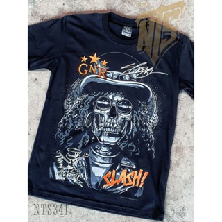 NTS​ 341 Slash GnR Gun n Roses เสิ้อยืดดำ เสื้อยืดชาวร็อค เสื้อวง New Type System NTS Rock brand Sz. S M L XL XXL_17