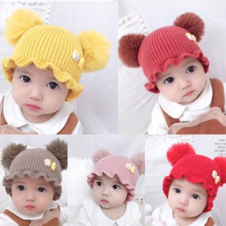 หมวกบีนนี่ แต่งปอมปอม น่ารัก สำหรับเด็ก