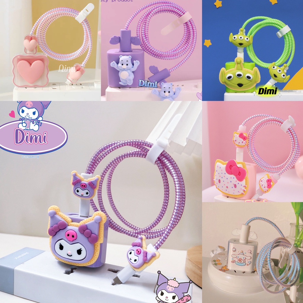 พร้อมส่งจากไทย ชุดถนอมสายชาร์จการ์ตูน สำหรับไอโฟน 18w 20w 35W