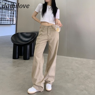 DaDulove💕 New Korean Version of Ins Khaki Jeans High Waist Loose Wide Leg Pants Niche Fashion Straight Pants