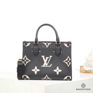 NEW LOUIS VUITTON ON THE GO PM BLACK GIANT MONOGRAM CALF GHW MICROCHIP