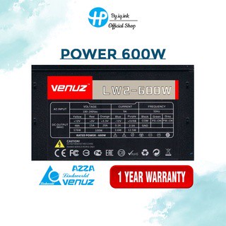VENUZ ATX Switching Power Supply LPW2-600W - Black พัดลม 12CM./พัดลม 8CM. ประกัน 1ปี