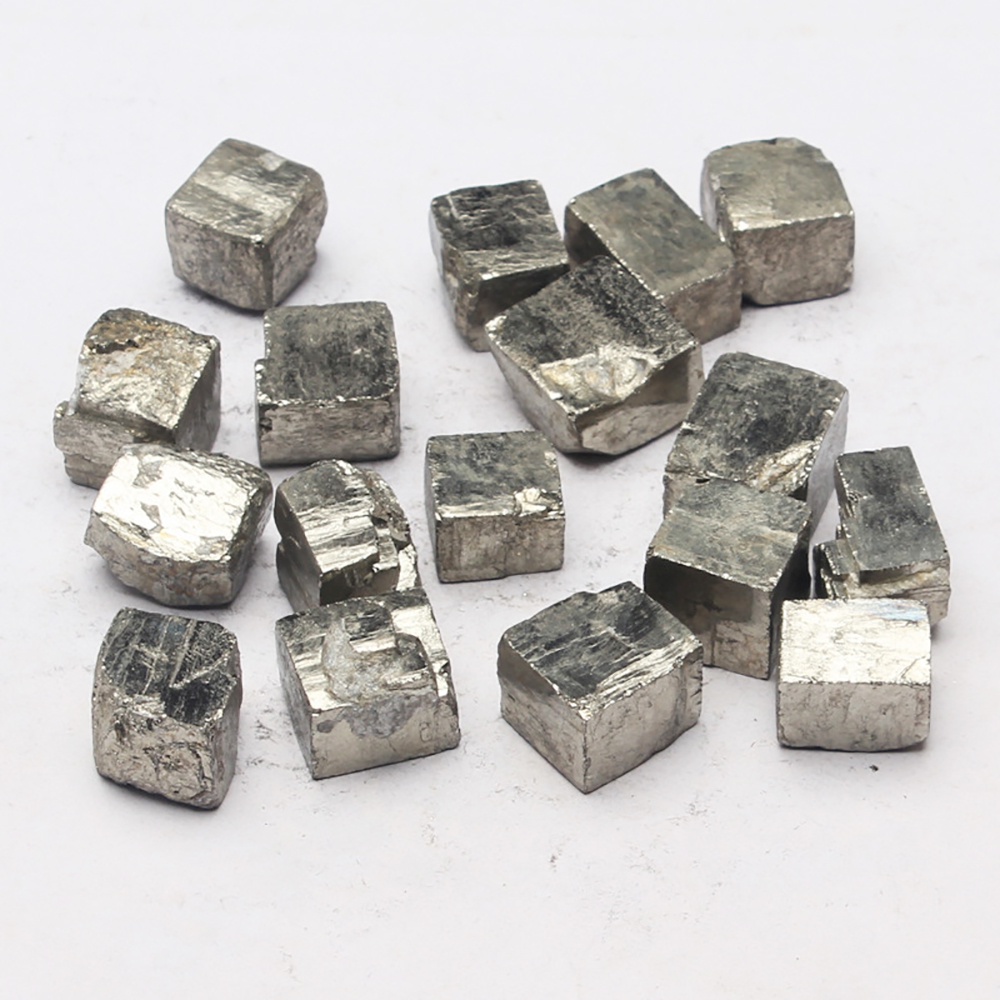 Cube ควอตซ์คริสตัลหิน Rock ตัวอย่างแร่ Chalcopyrite Pyrite Reiki Healing แร่ดิบตกแต่งห้อง 100g/แพ็ค 