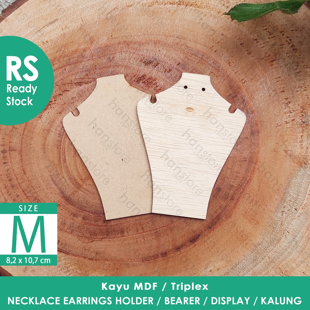 RS Display M ต่างหูแบบสร้อยคอแบบไม่มีรูรองรับ / ไม้ MDF / Triplex / ที่ใส่ต่างหูสร้อยคอ / Bearer / จ