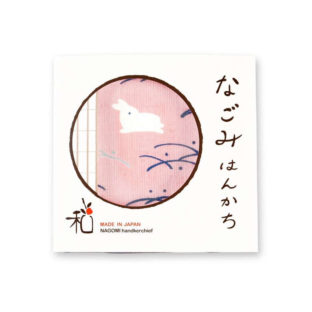 [02902] Nagomi ผ้าเช็ดหน้า - ลายกระต่ายและทุ่งหญ้า (うさぎと露芝, Usagi to Ro shiba)
