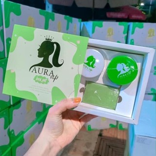 ออร่าวีไอพี Aura Vip  BOX SET ครีมผิวขาว ครีมเร่งขาว หัวเชื้อเร่งขาว ขาวไวภายในชุดแรก มีครีม 2 กระปุก แถมสบู่ 1 ก้อน